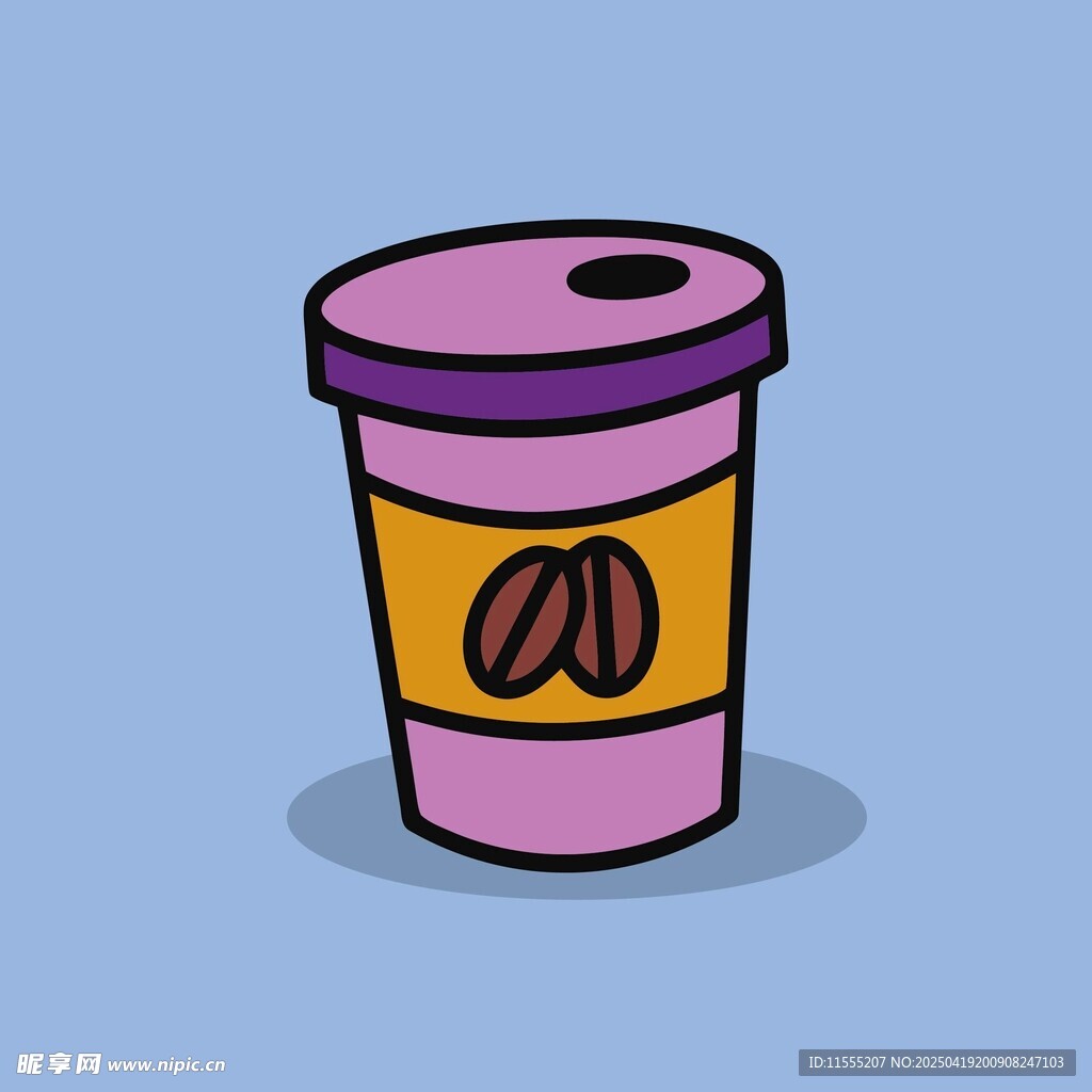 卡通风格咖啡杯插画