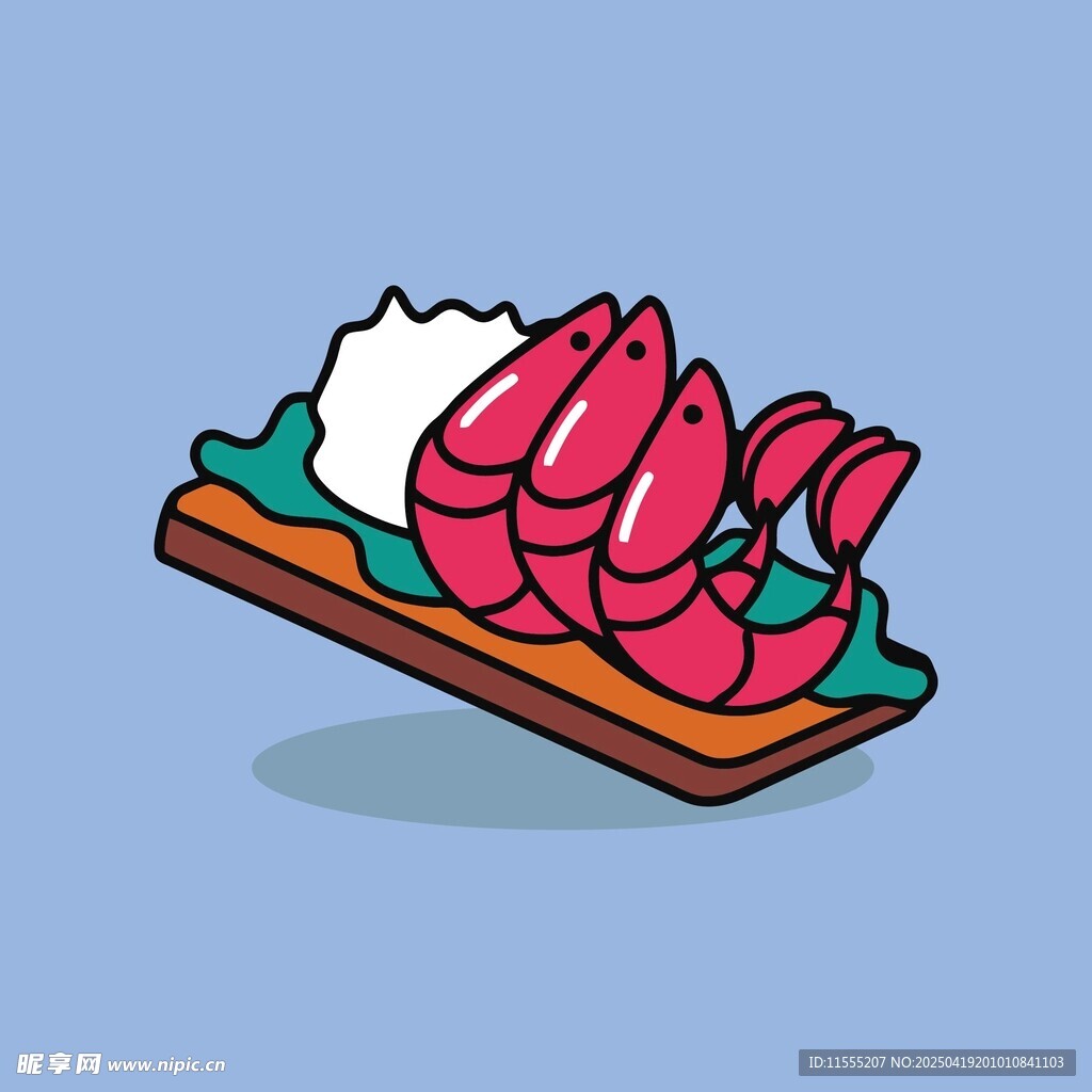 美味虾仁寿司插画