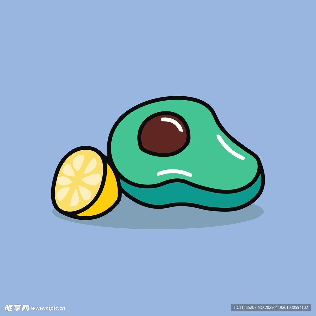 卡通牛油果及切片