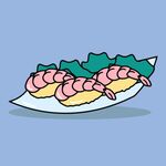 美味虾仁摆盘插画