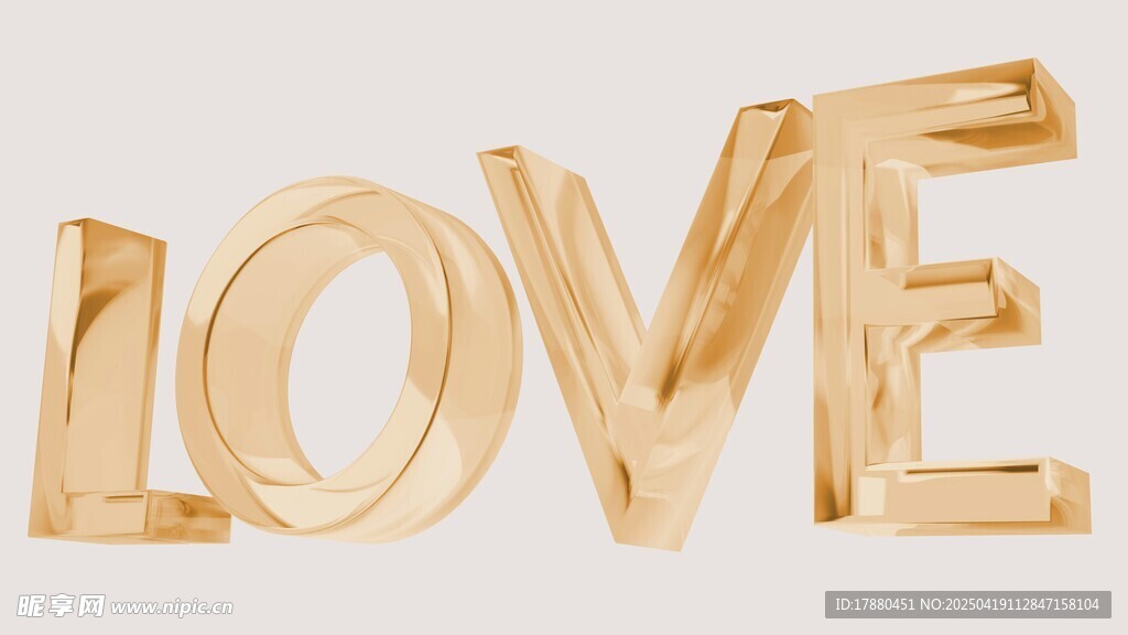 金色立体LOVE字母