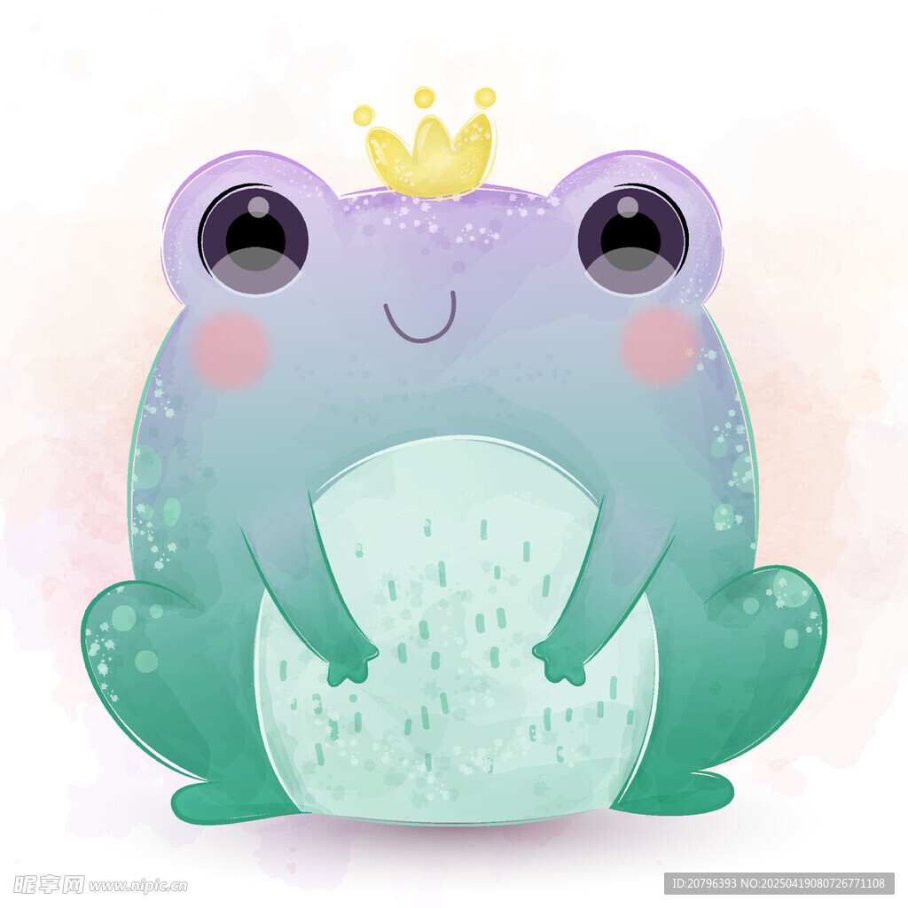 戴皇冠的可爱青蛙插画