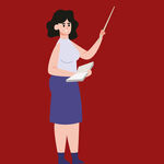 女教师授课姿态图