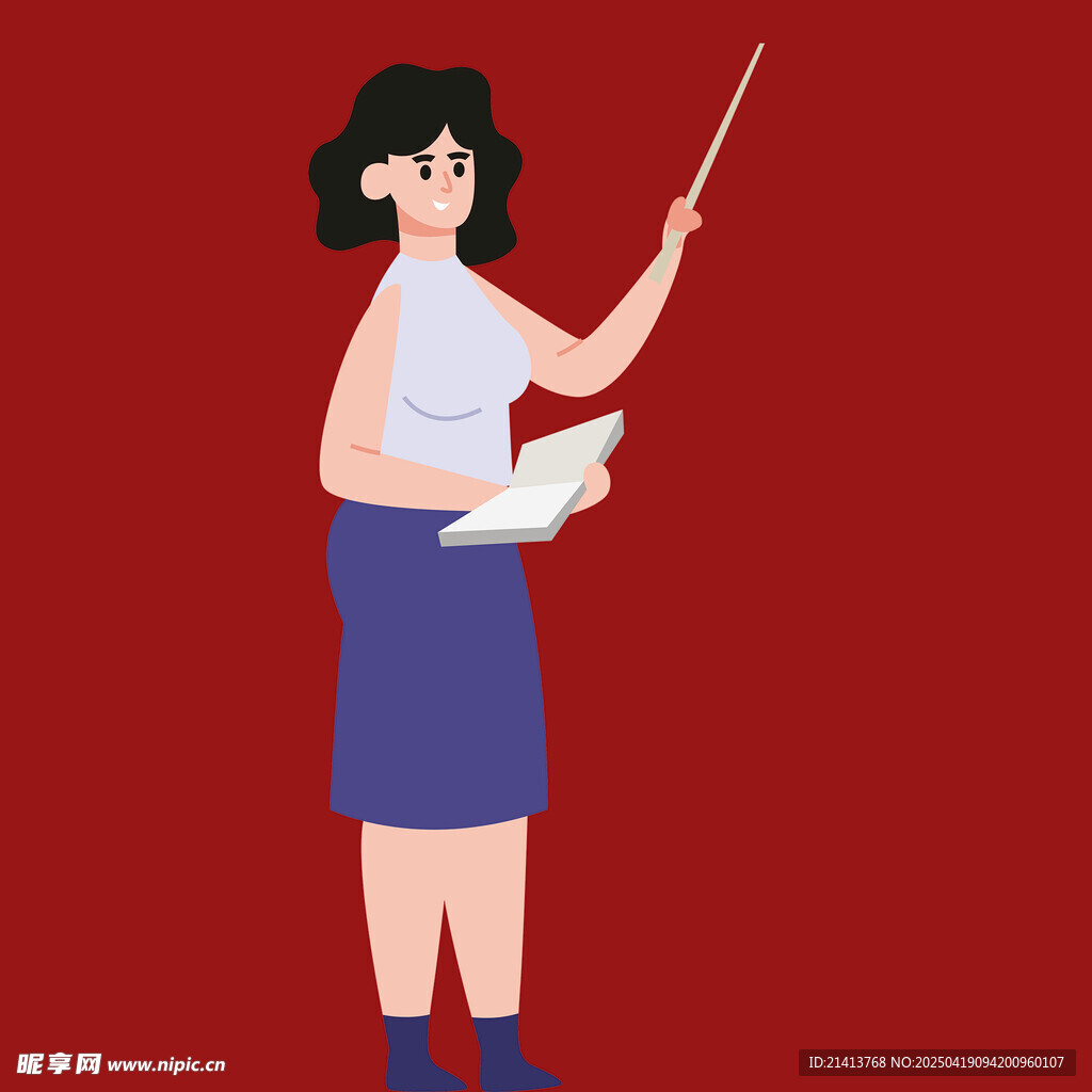 女教师授课姿态图