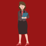职业女性手持文件夹形象