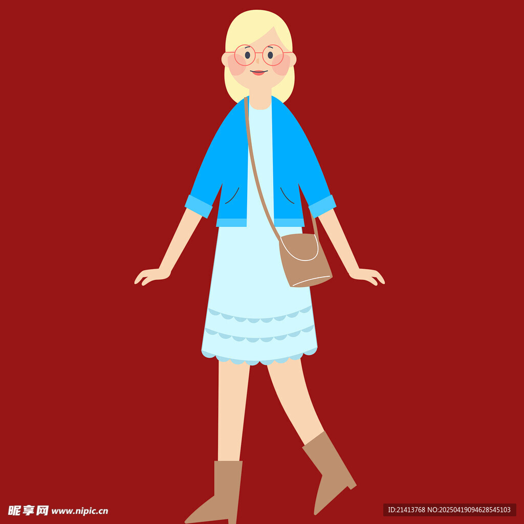 时尚装扮的金发女孩