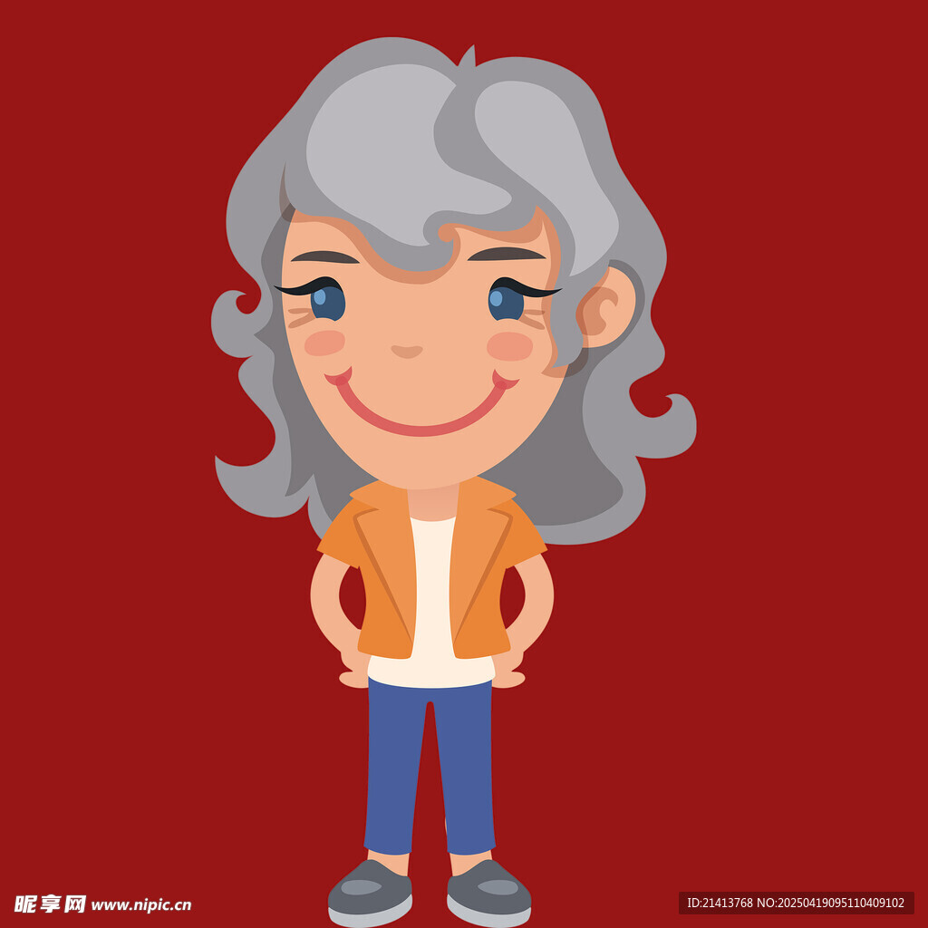 微笑的银发女士