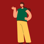 挥手男士插画形象展示