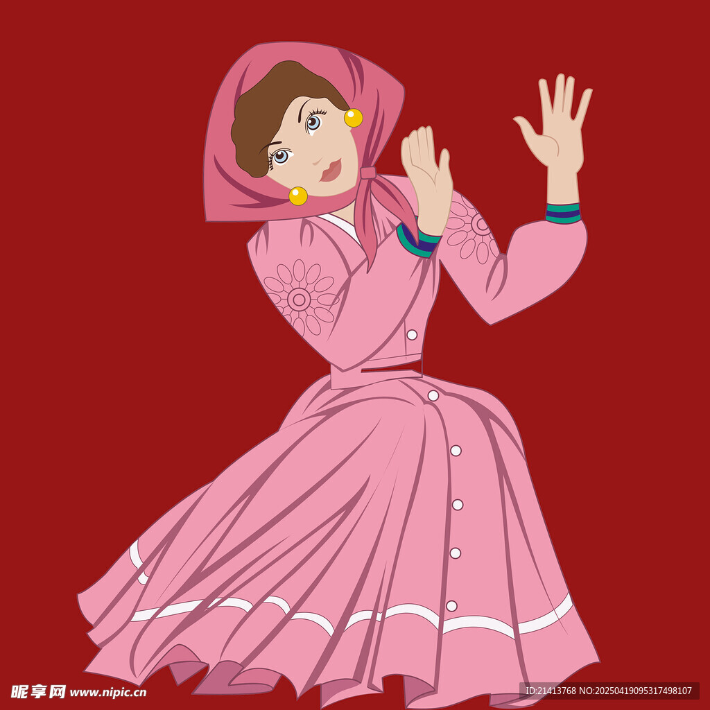 粉色裙装女子优雅起舞