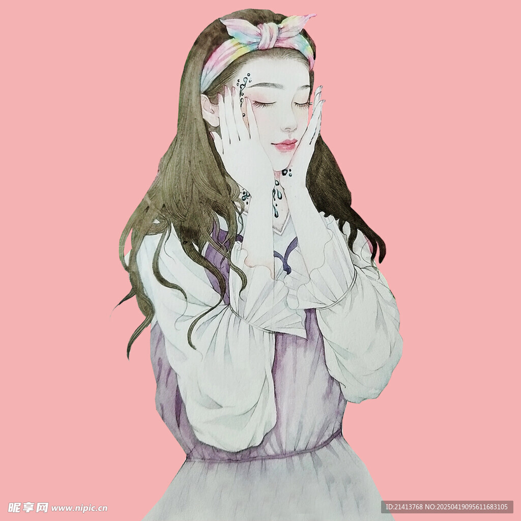 祈祷少女插画