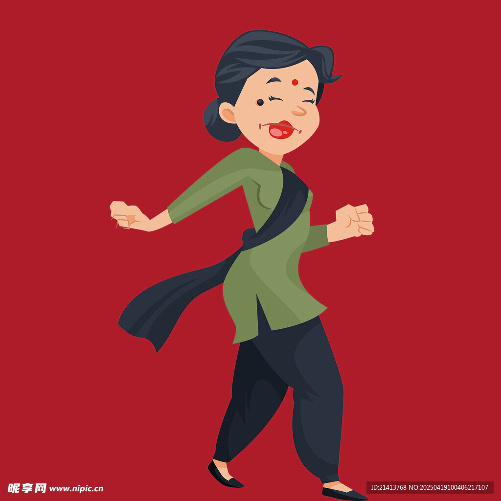 欢快跳舞的中老年女性