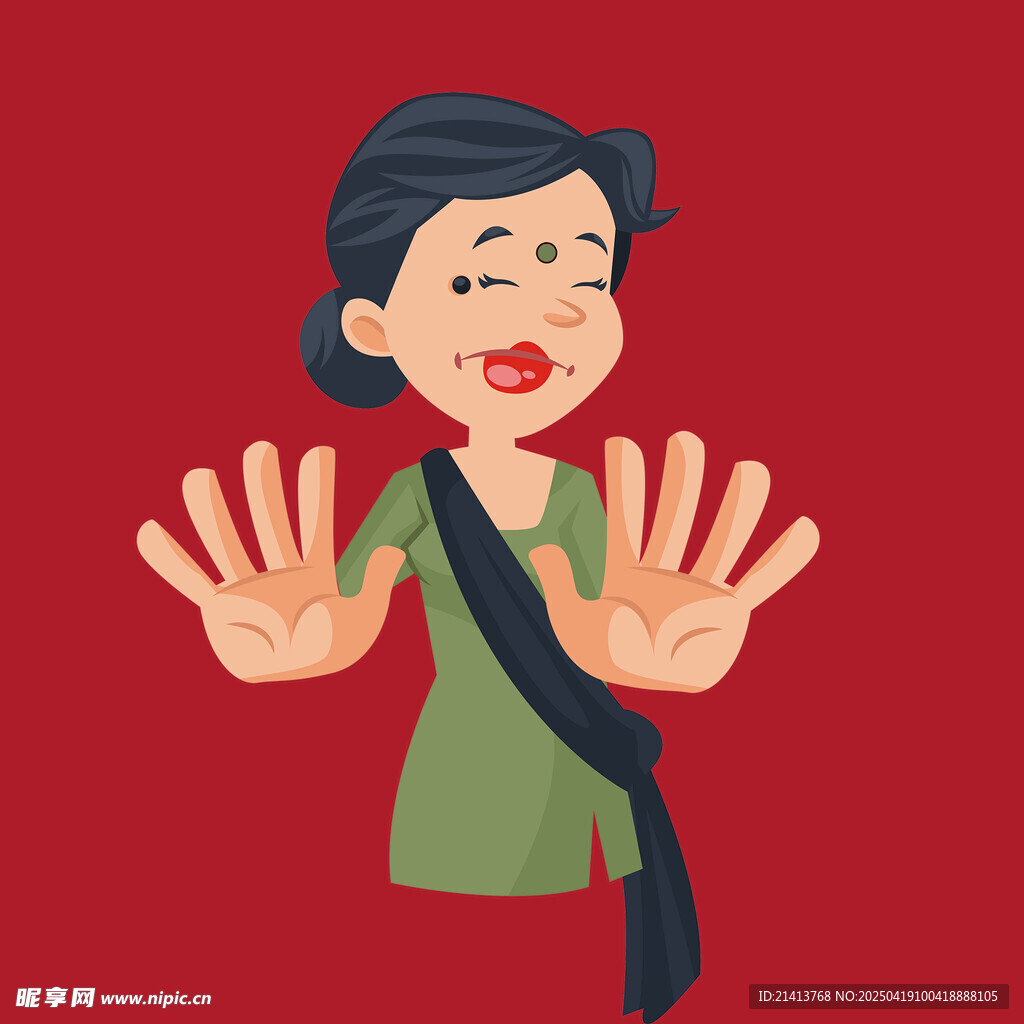 老年女性双手摊开表拒绝