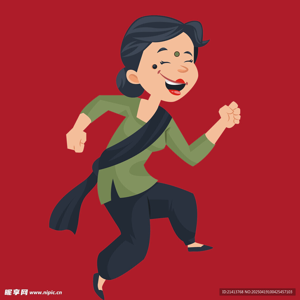 奔跑的活力女性
