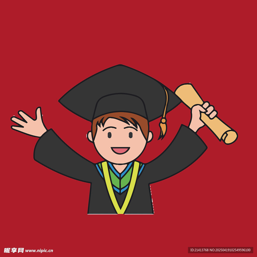 毕业啦 开心的学士形象