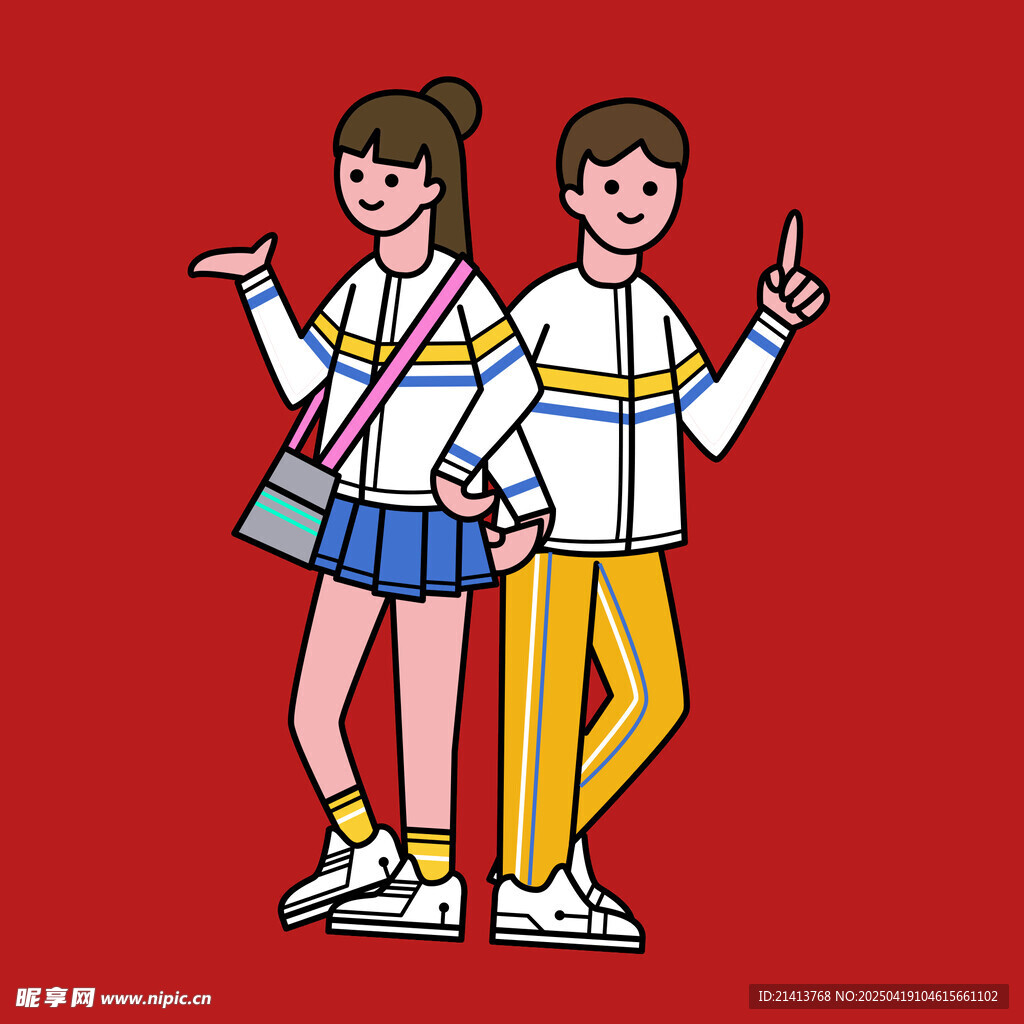 青春洋溢的校园男女