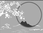 中式水墨风山水花鸟图景