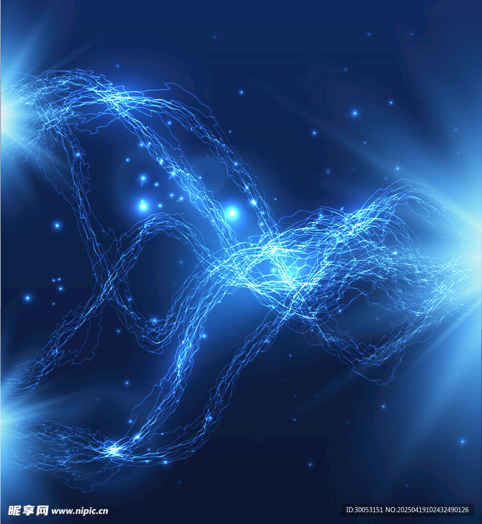 梦幻蓝色光线科技背景图
