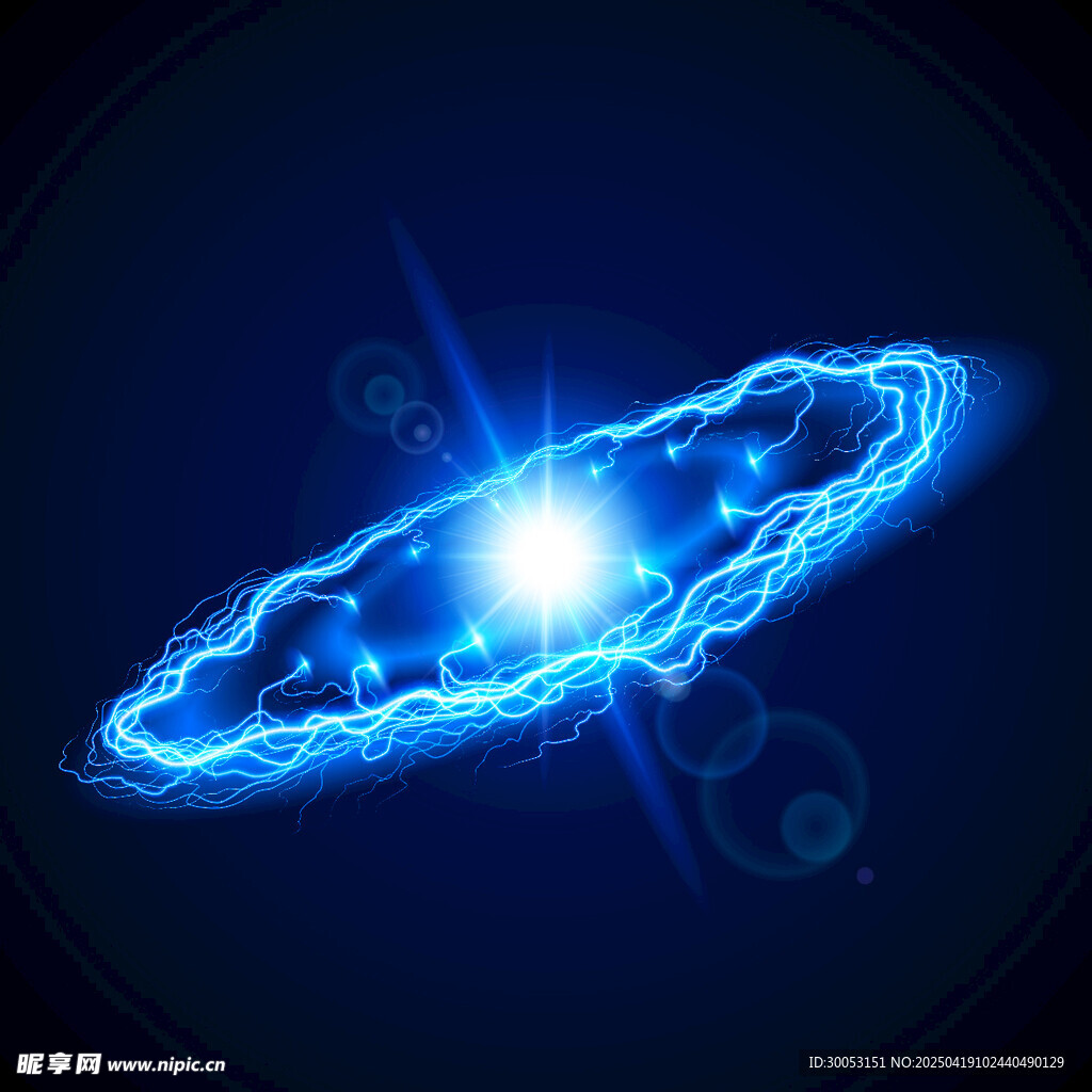 蓝色发光神秘宇宙能量体