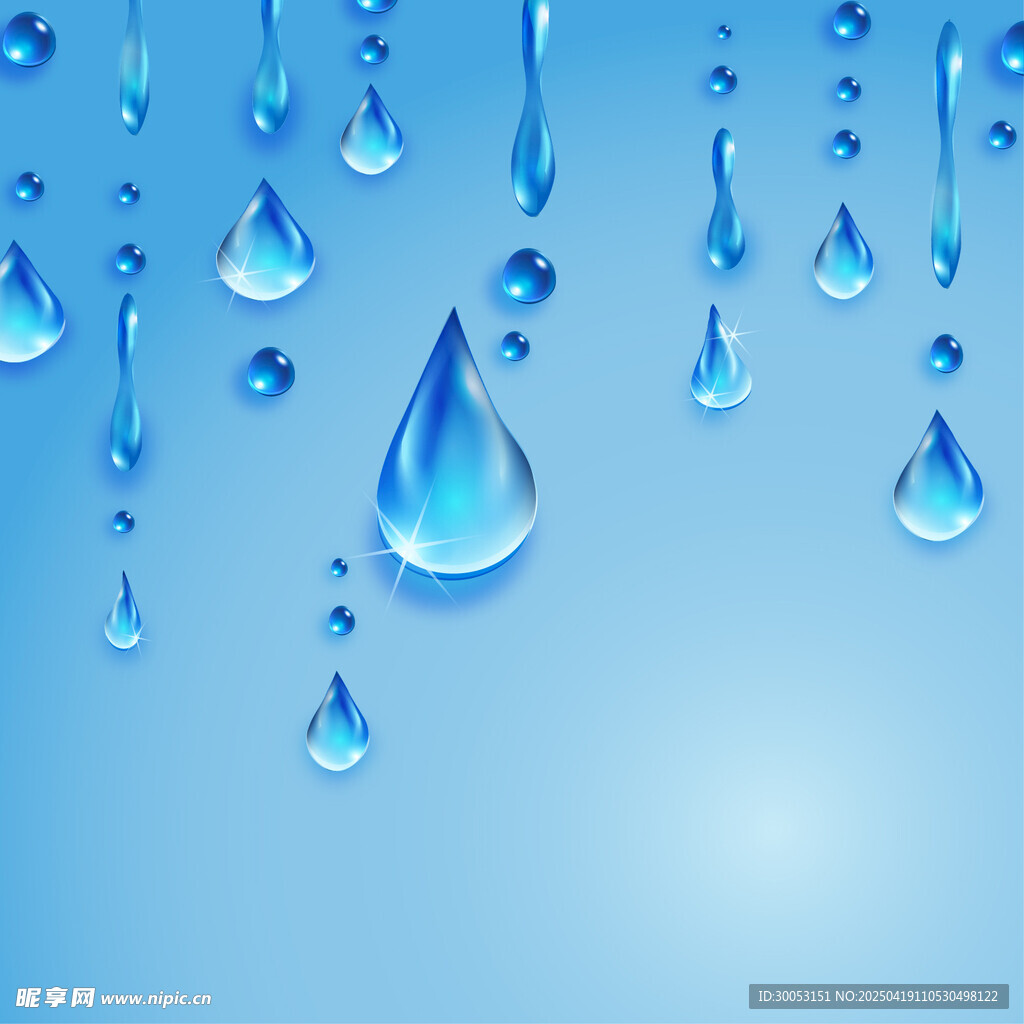 蓝色水滴背景图