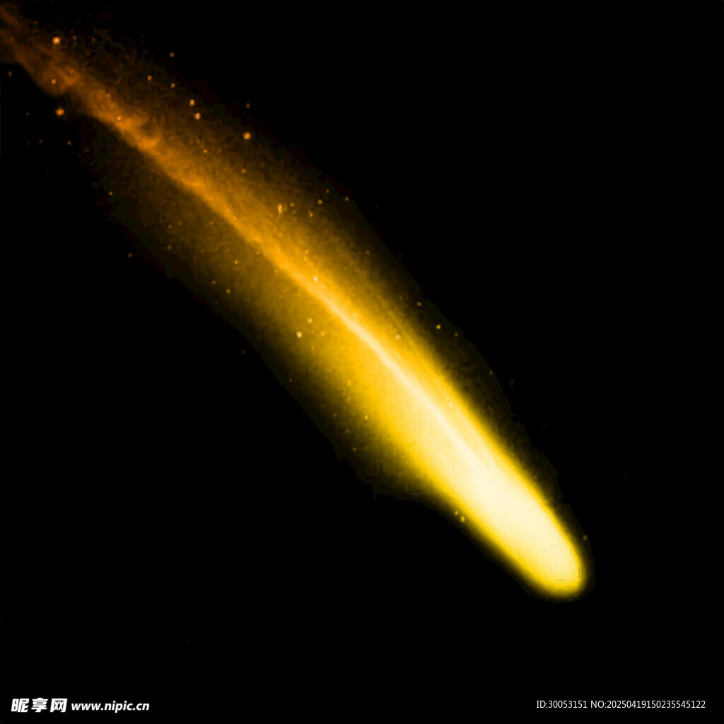 金色流星划过黑色夜空