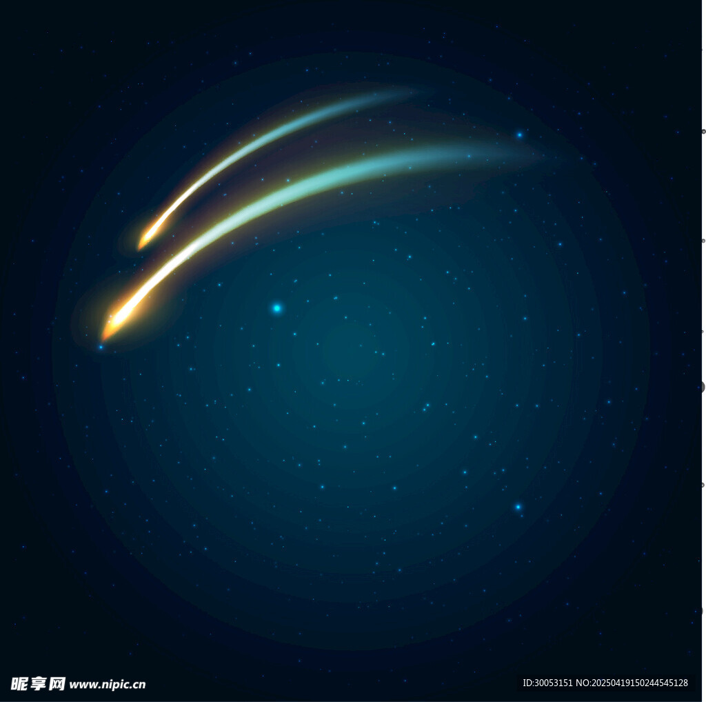 夜空中的绚丽流星轨迹