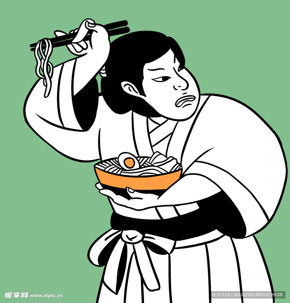 和服女子优雅享用寿司
