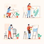 艺术家的多样创作瞬间
