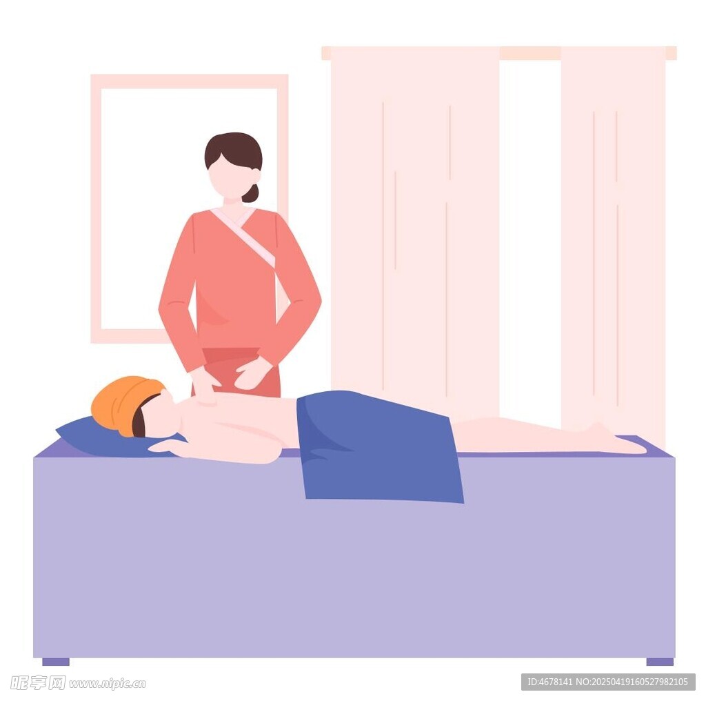 女性享受背部按摩服务
