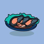 一盘美味海鲜虾