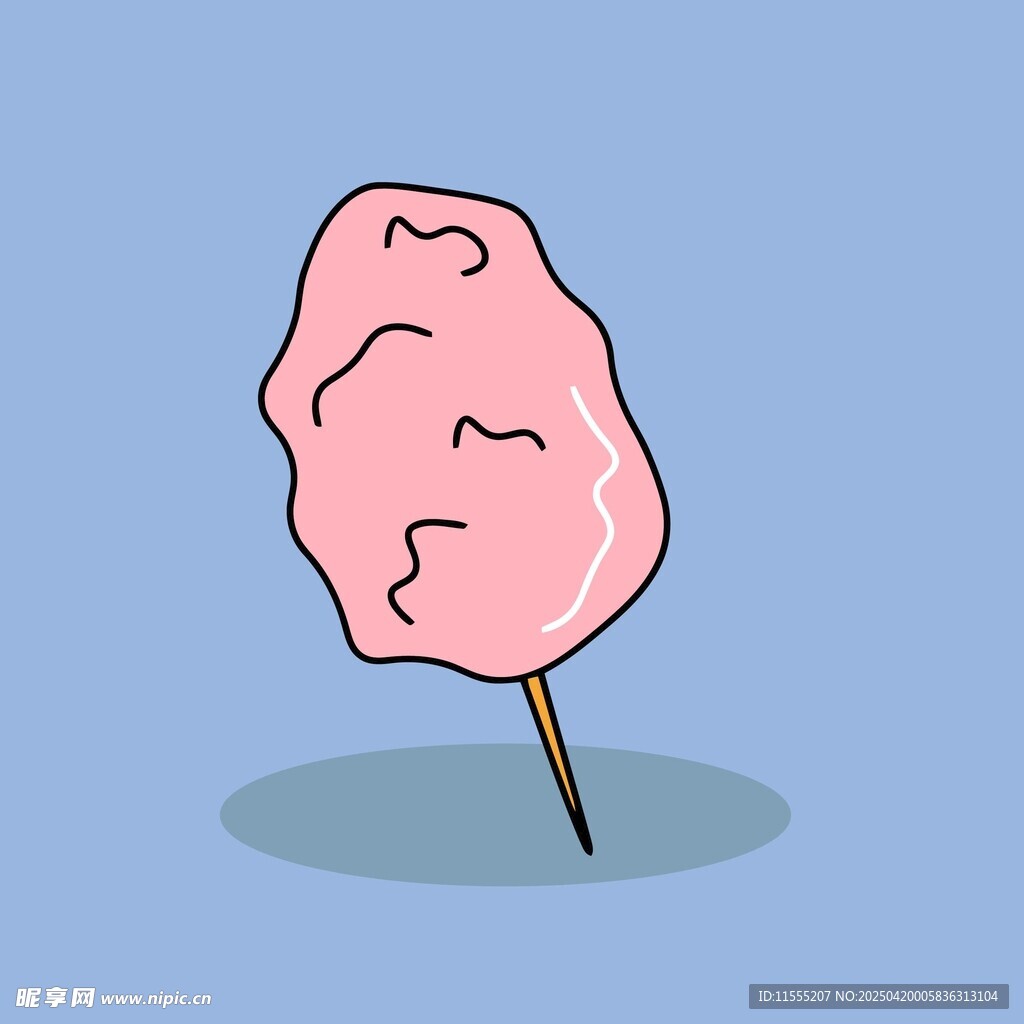 粉色棉花糖插画