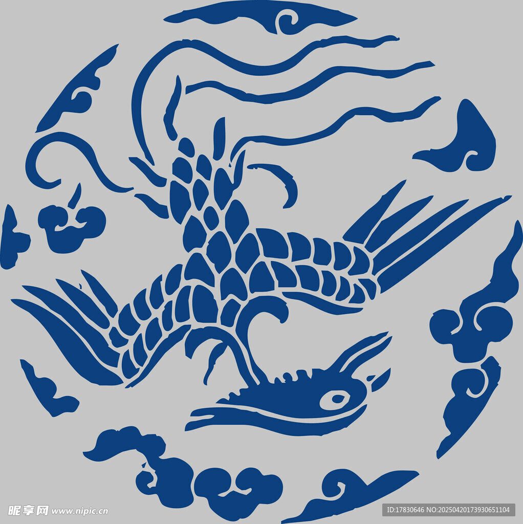 中式传统凤凰纹图案设计
