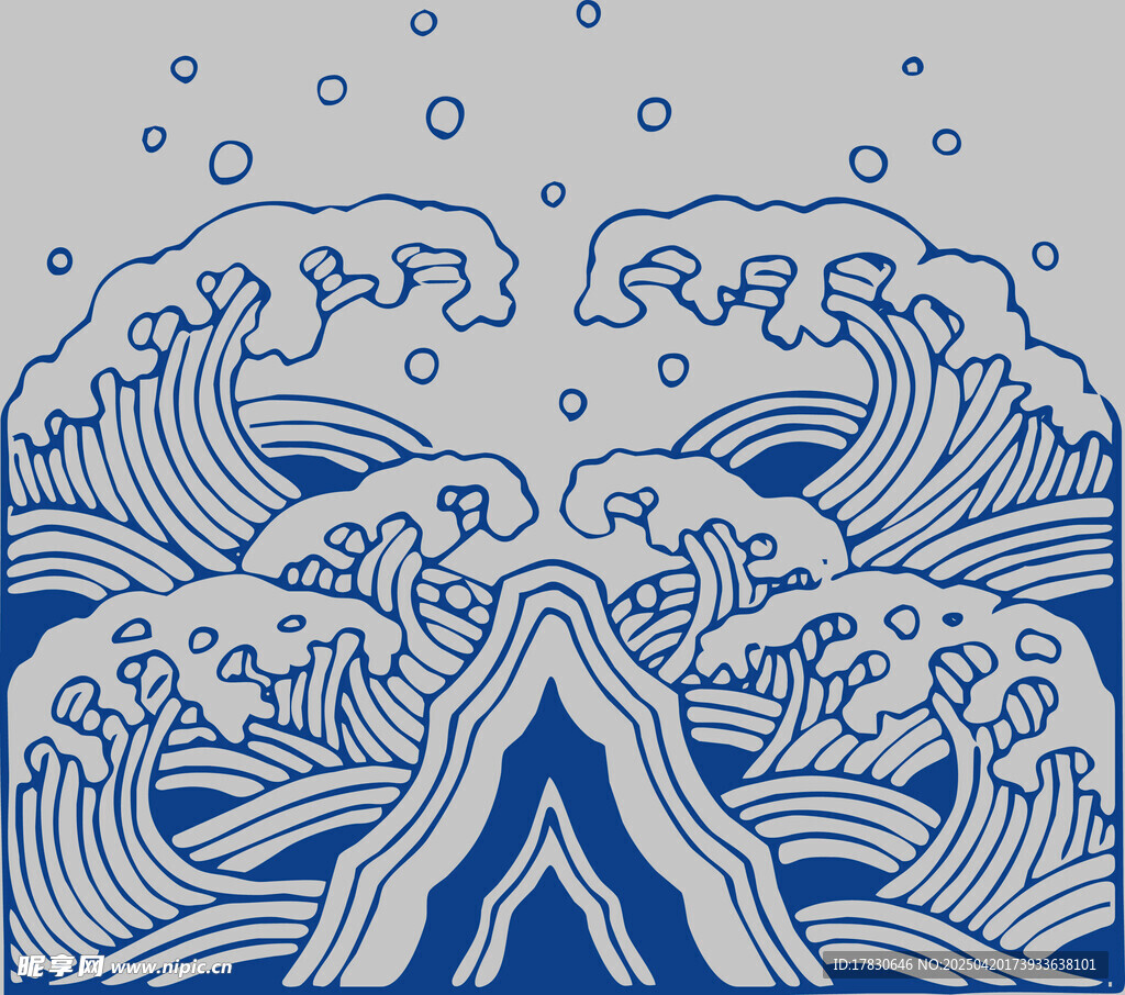 传统海浪纹图案设计