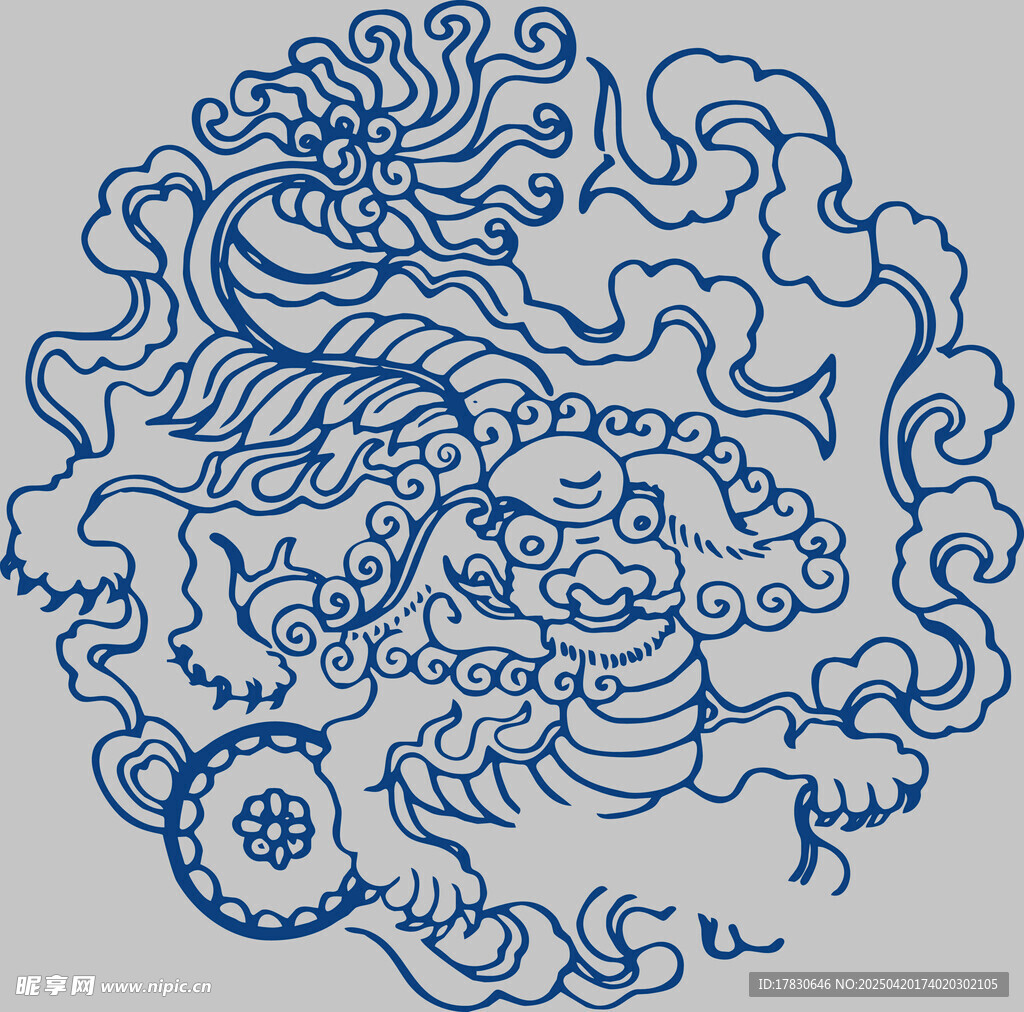 传统中式龙纹图案设计