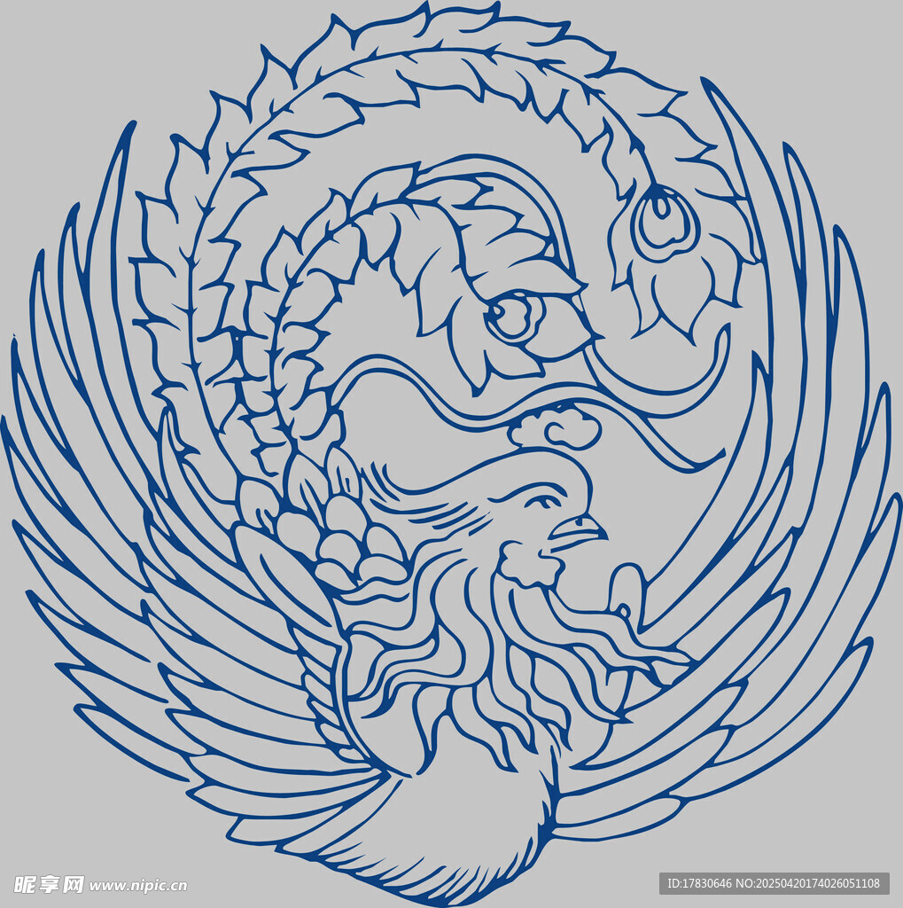 传统凤凰龙纹图案设计