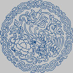 中式传统圆形花鸟纹图案