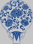 青花瓷团扇图案设计