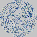 中式传统云纹凤凰图案