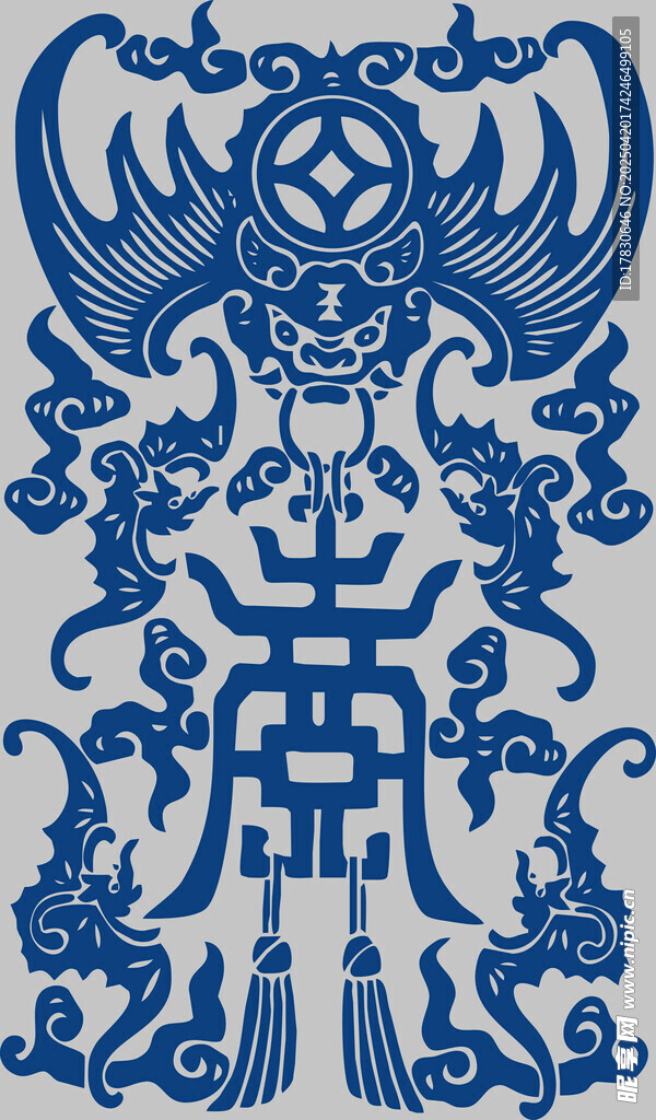 中式传统蓝白花纹图案