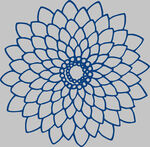 蓝色花朵几何图案设计