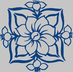 蓝白花卉几何图案装饰