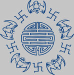 中式传统蝙蝠寿字纹图案