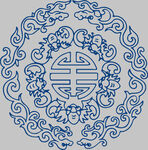 中式传统福寿纹圆形图案