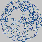 中式传统花卉纹圆形图案