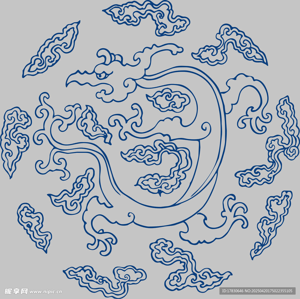 传统中式龙纹图案设计