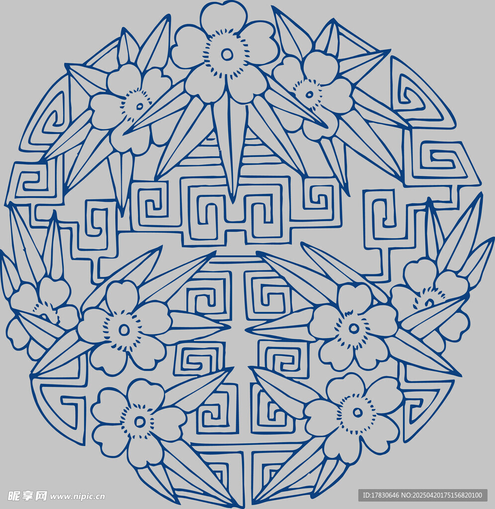 中式传统几何花纹图案