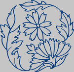 蓝色花卉轮廓图案设计