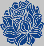 蓝白莲花图案
