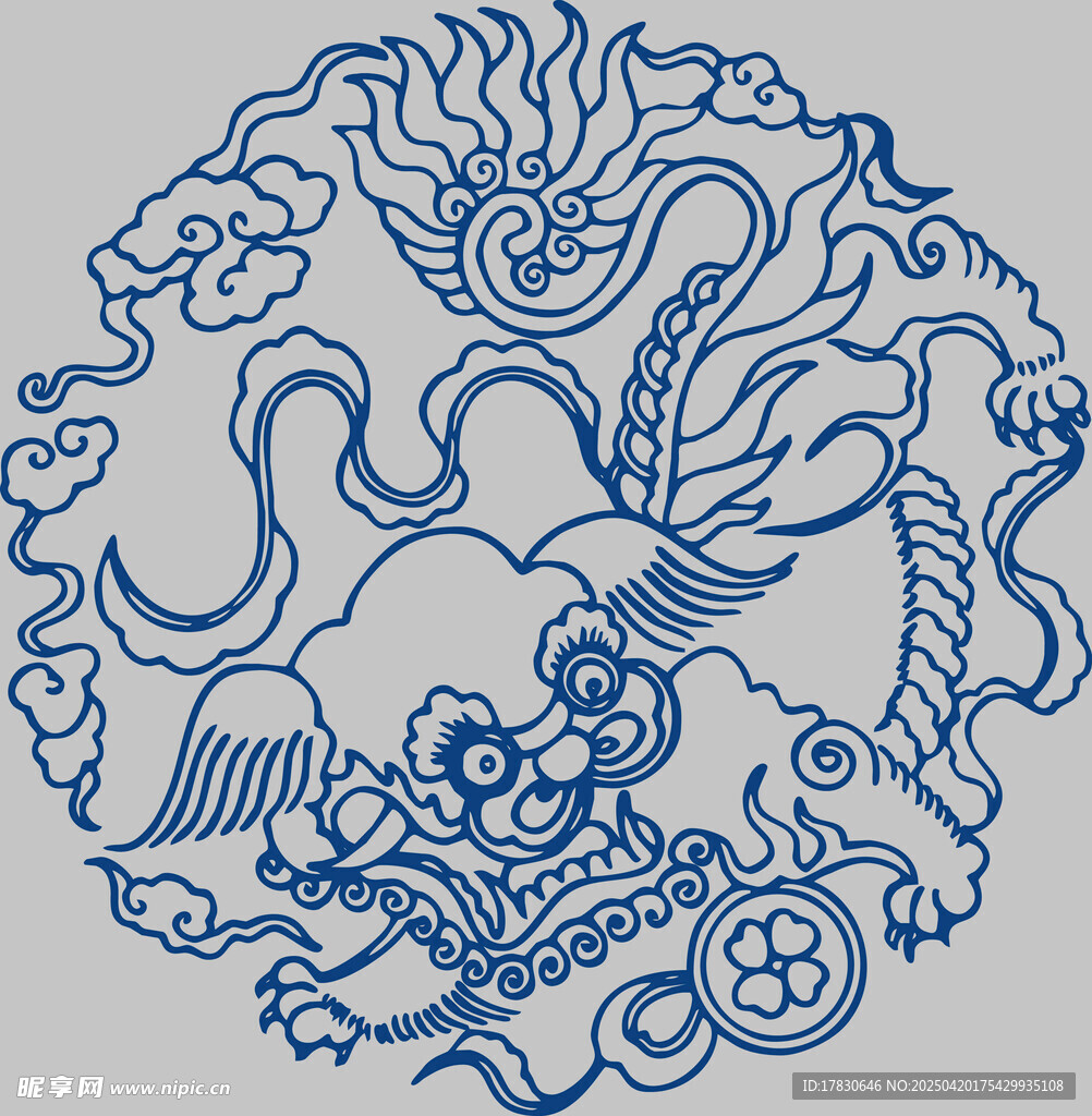 传统中式龙纹图案设计