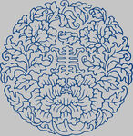 中式圆形花卉寿字纹图案