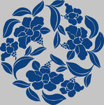 蓝花团花纹饰图案设计